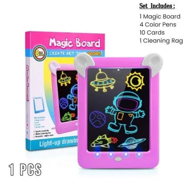 Magic Glow Board for Kids 1-10 Years Light-Up Drawing