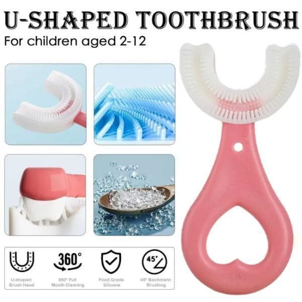 U-Shaped Toothbrush for Kids 2-12 Years