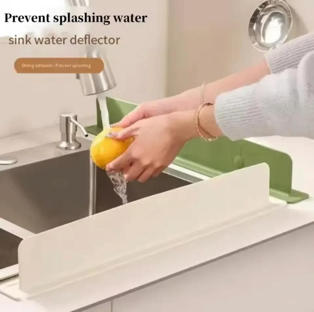 Green Silicone Sink Splash Guard for Kitchen & Bathroom
