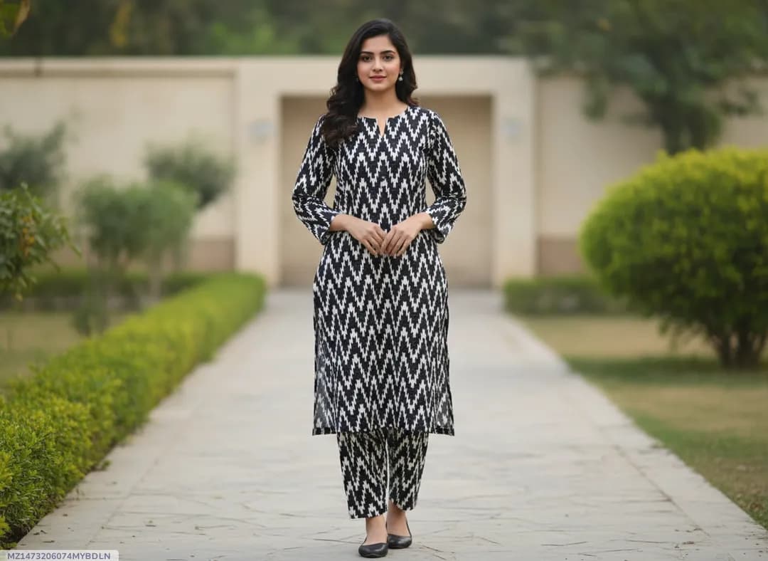 Stylish 2 Pcs Women's Unstitched Printed Suit