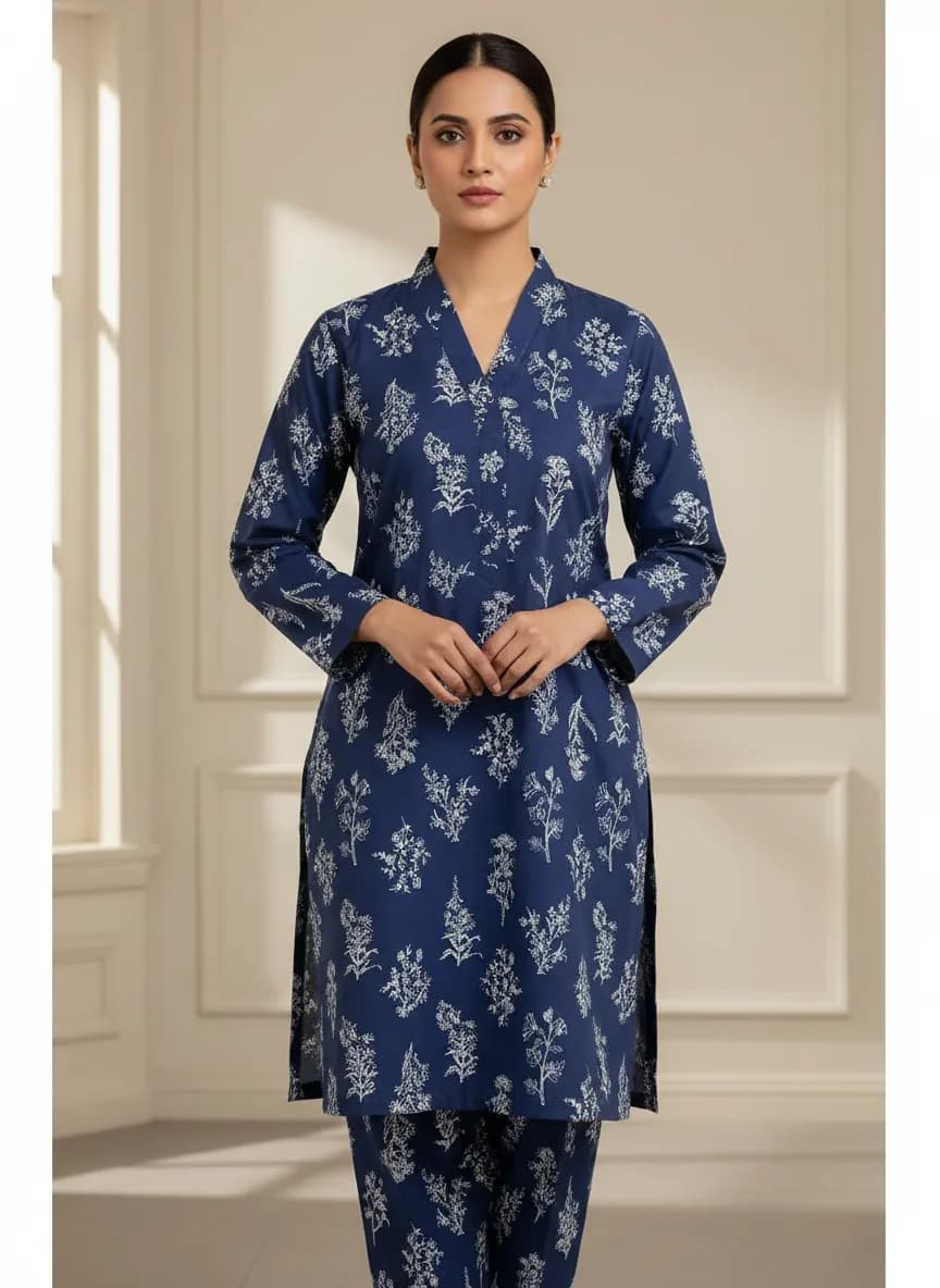 Stylish 2 Pcs Women's Unstitched Printed Suit