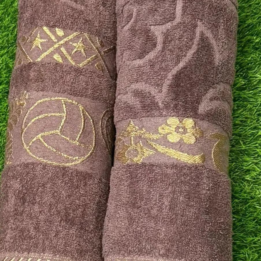 Soft Velvet Bath Towel Brown 2 Pcs