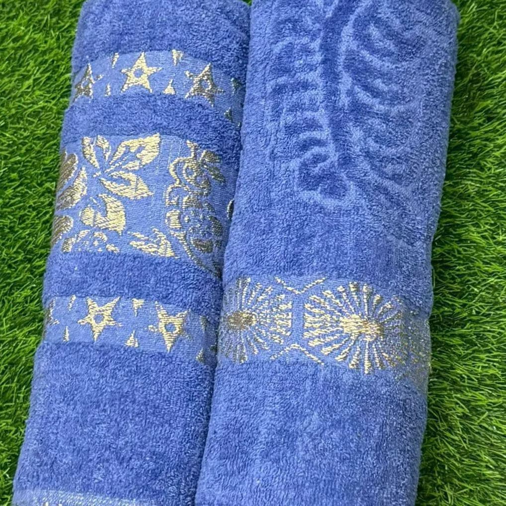 Blue Velvet Bath Towels 2 Pcs Soft Absorbent