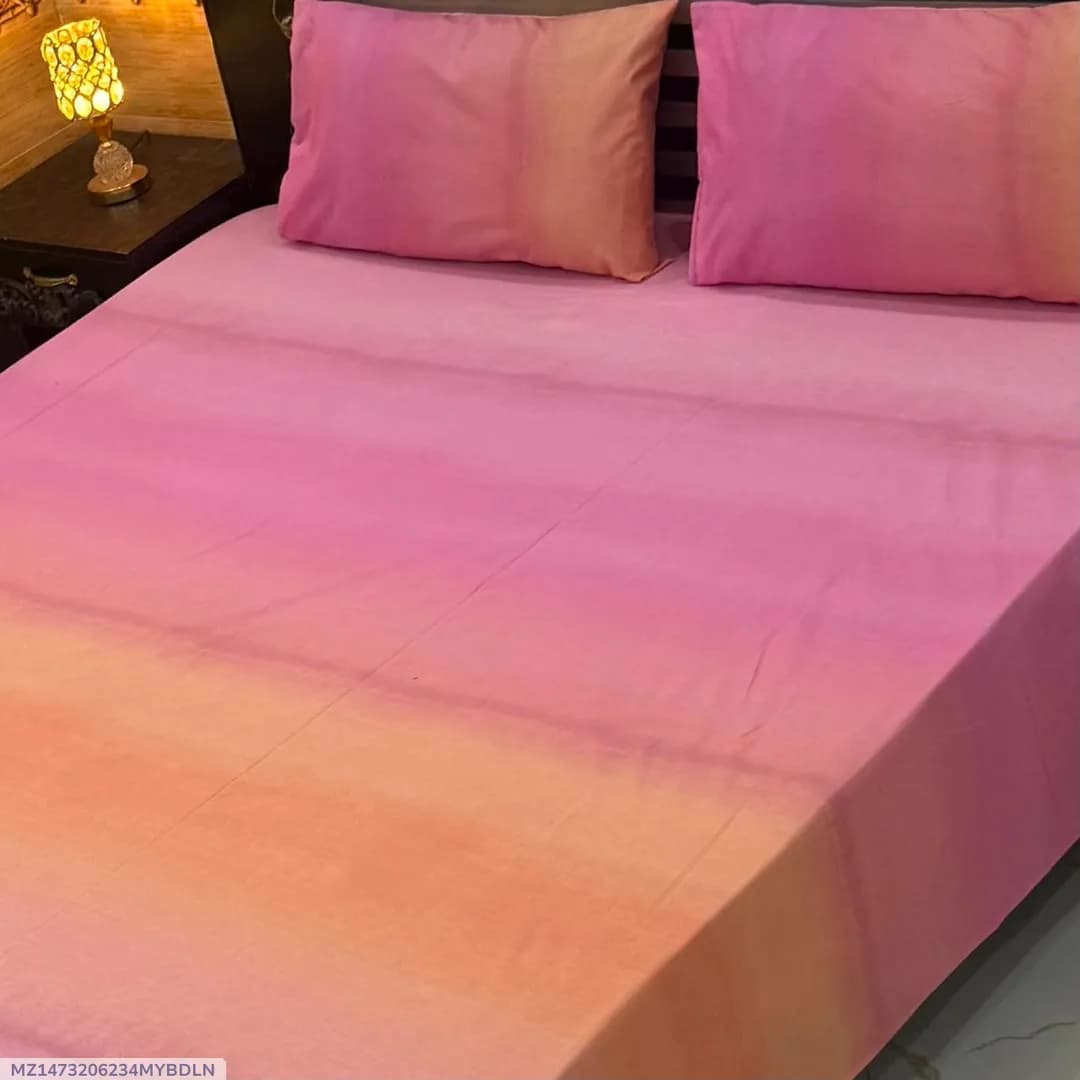 Elegant 3 Pcs Export Cotton Printed Double Bedsheet