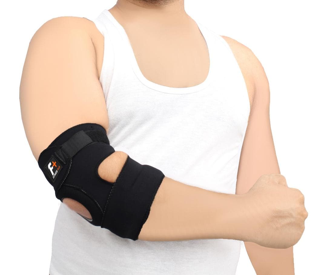 Black Latex Elbow Support Brace 3cm Lightweight Fitness Gym