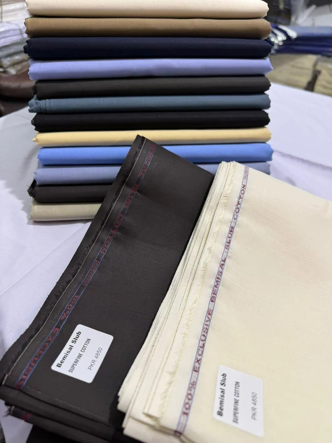 Unstitched Cotton Suit Light Brown for Men