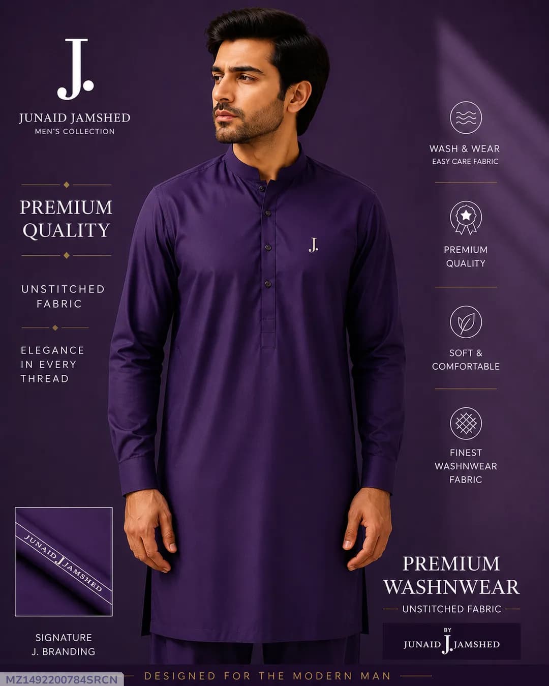 Men's Unstitched Wash And Wear Plain Suit