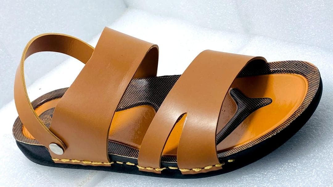 Men's Mustard Synthetic Leather Casual Sandals