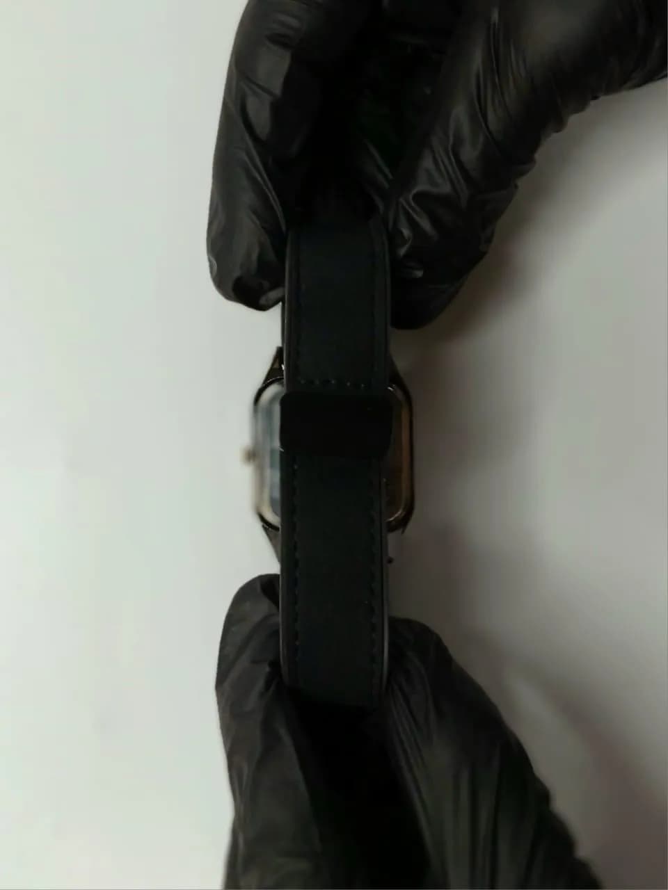 Men's Black Leather Strap Square Watch Imported Quality
