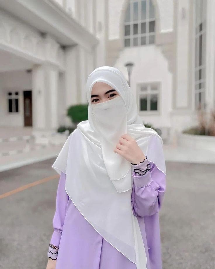 Chiffon 2 Pcs Hijab Set Brown Plain Lightweight