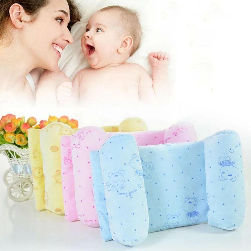 Baby Head Pillow Soft Cotton Pink Blue Beige