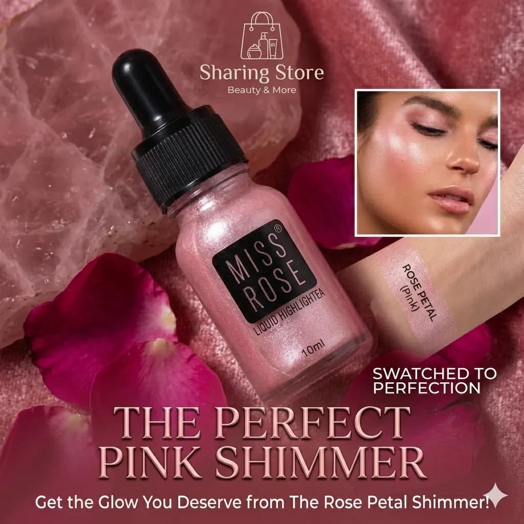 MISS ROSE Premium Liquid Highlighter - High-Shine Glow (10ml)