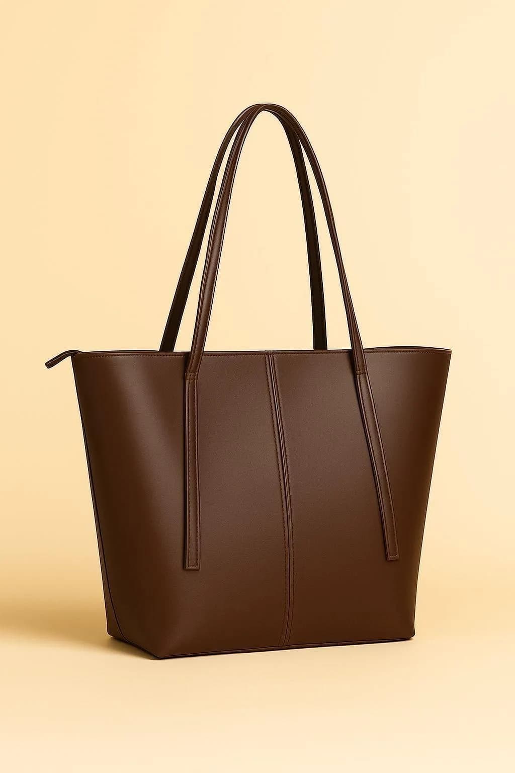 Brown Leather Tote Bag for Women