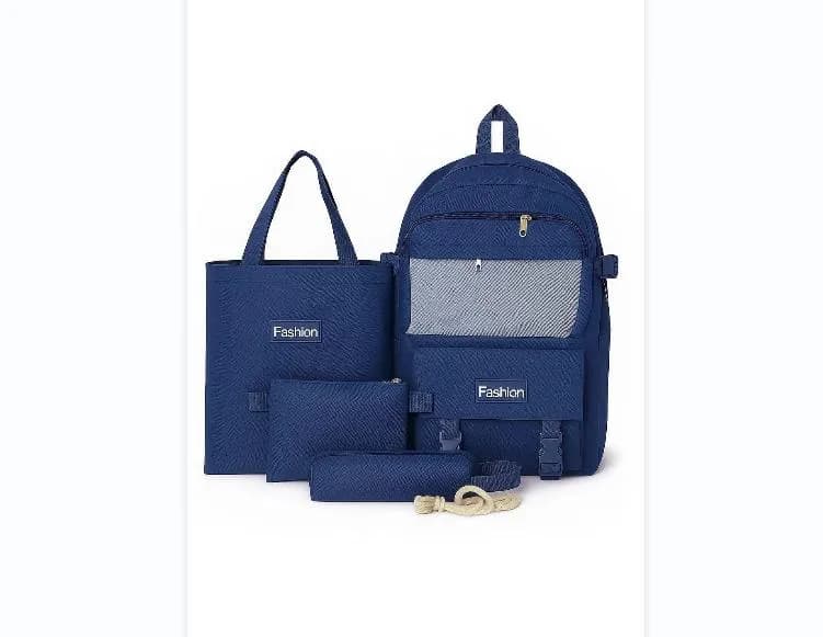 Navy Blue 3-Piece Backpack Set for Students & Travelers