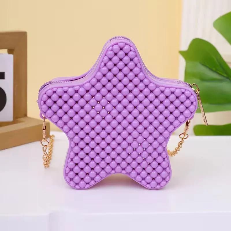 Purple Star Crossbody Bag for Girls with Chain Strap