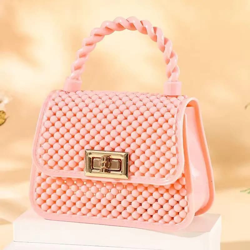 Red Mini Bag with Braided Handle for Girls