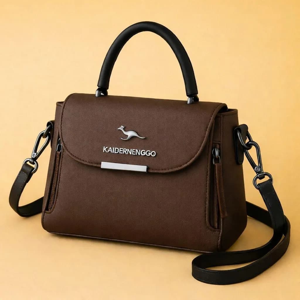 Brown Kangaroo Crossbody Bag for Women with Adjustable Strap