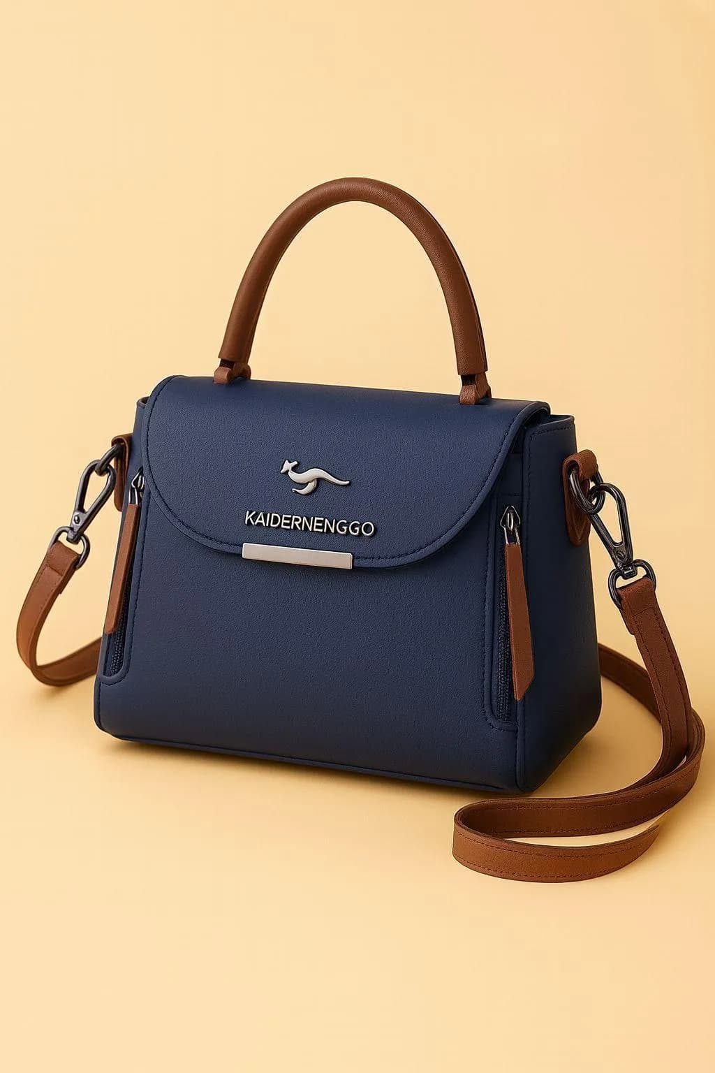 Blue Leather Crossbody Bag for Girls