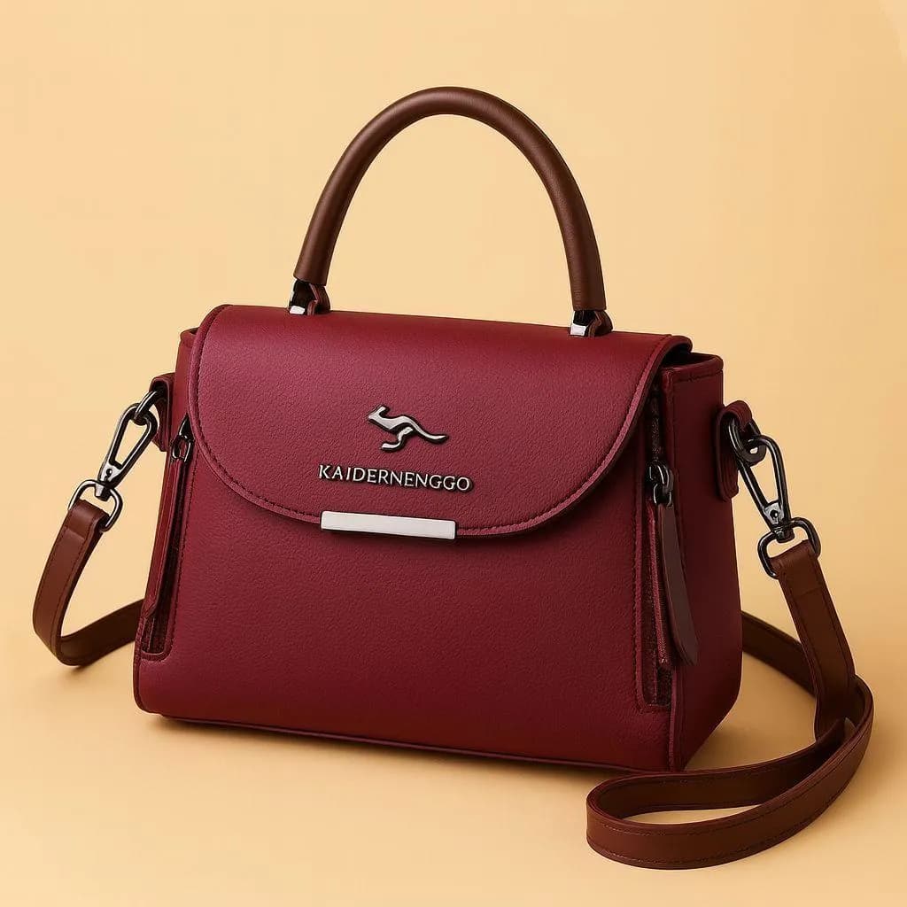 Maroon Crossbody Bag for Women with Adjustable Strap