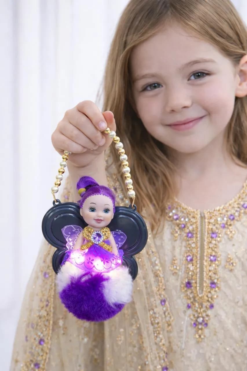 Fairy Mini Bag for Girls with Glowing Lights & Pom Pom