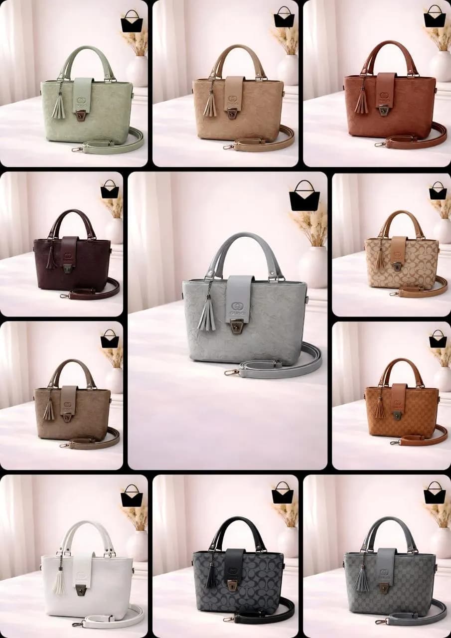 Brown PU Leather Shoulder Bag with Tassel