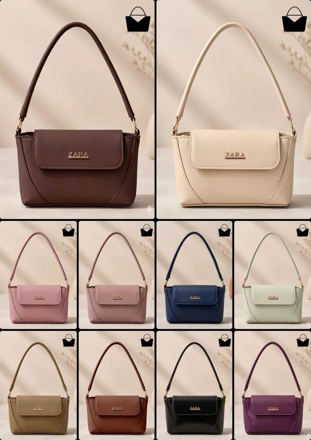 Women's Mustard Leather Shoulder Bag with Zipper Closure