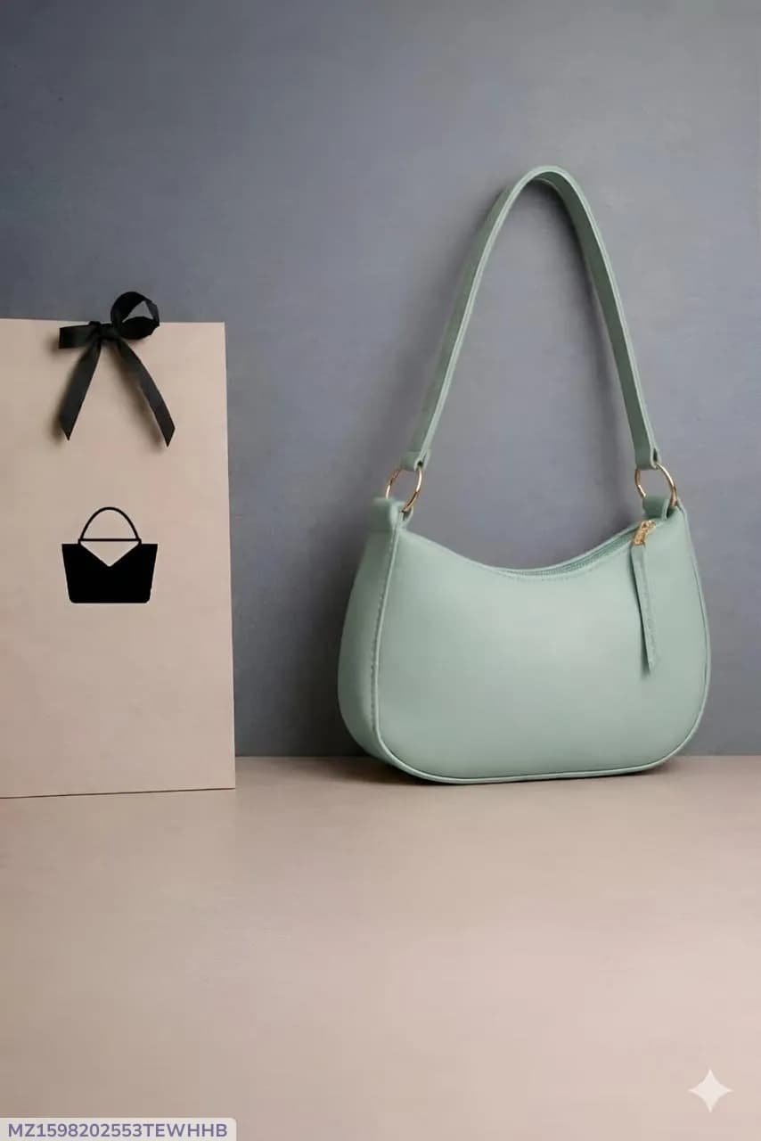 Women's Light Blue Leather Shoulder Bag 3cm