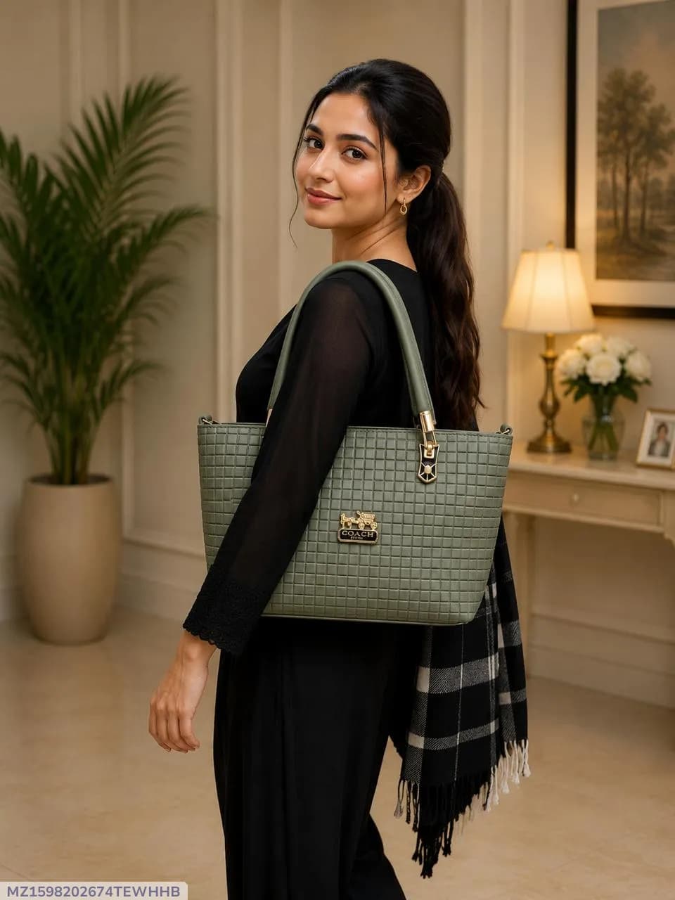 Women's Leather Plain Shoulder Bag