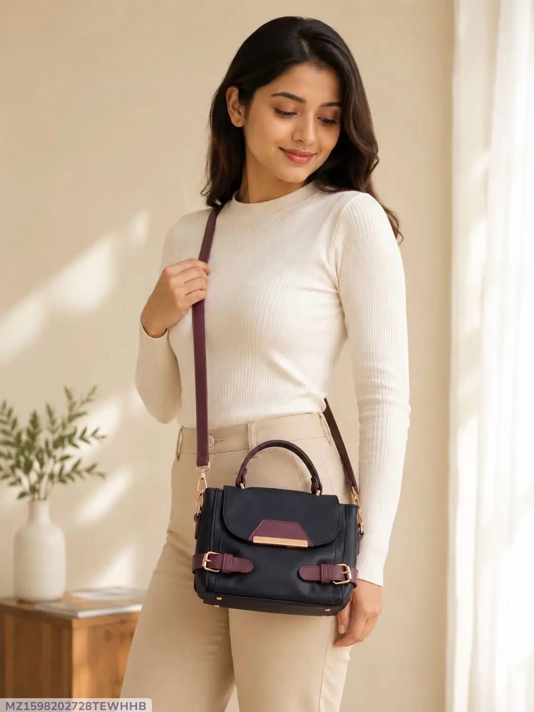 Women's Leather Plain Shoulder Bag
