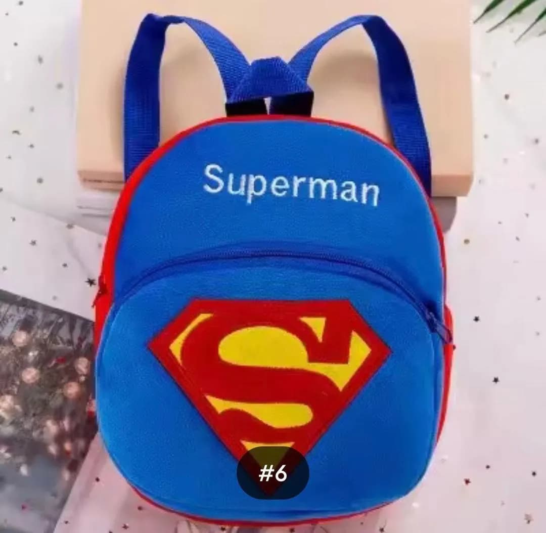 Superman Themed Cotton Backpack for Boys