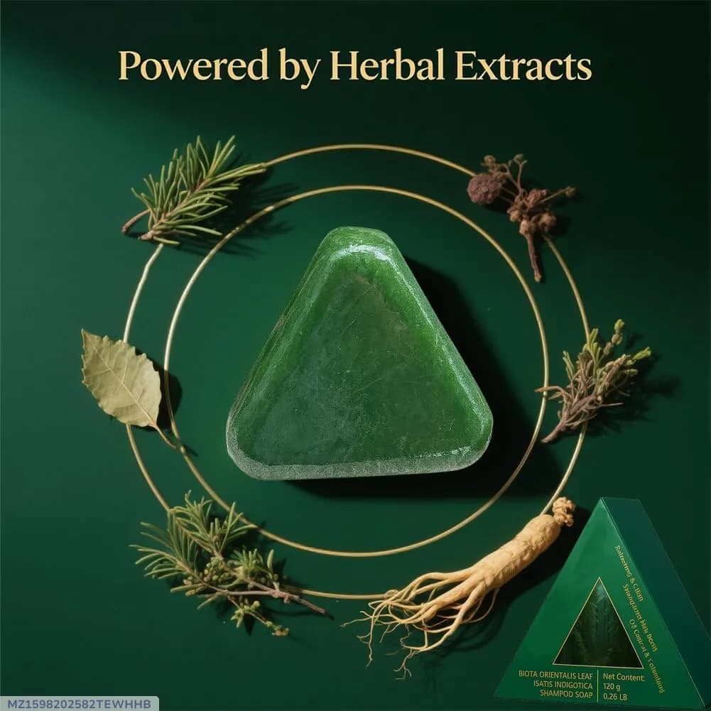 Green Herbal Shampoo Bar for Damaged Hair 50g
