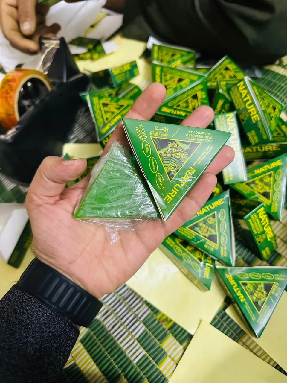 Green Herbal Shampoo Bar for Damaged Hair 50g