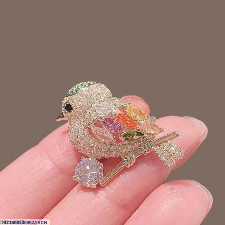 Bird Hair Clip with Crystal Accents for Women