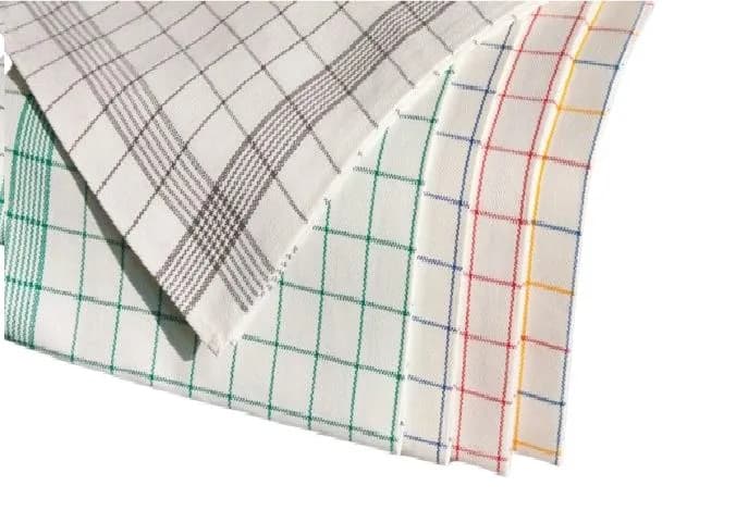 5 Pcs Cotton Check Kitchen Towels Multicolor Set