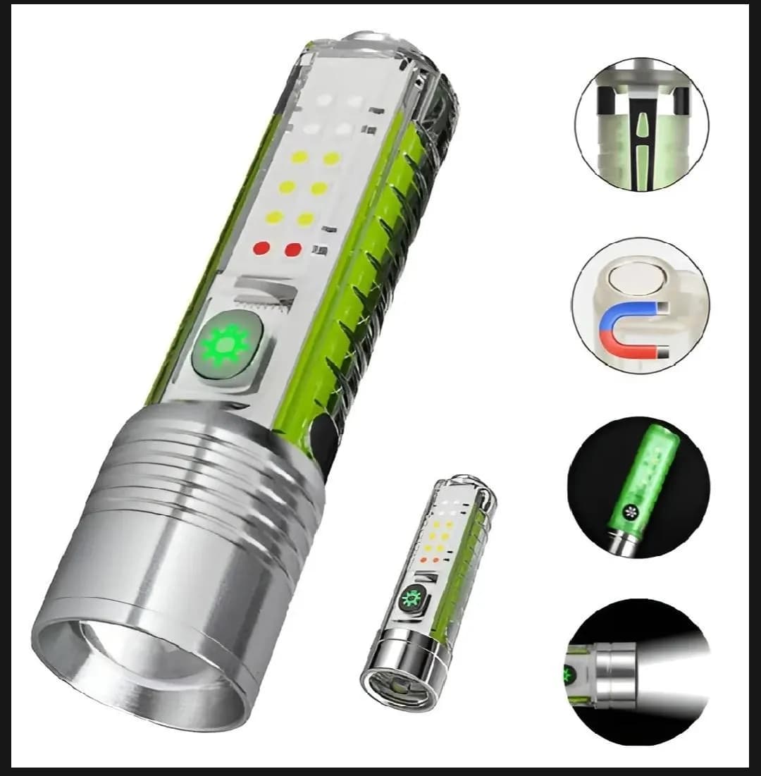 Rechargeable Green LED Flashlight with Type-C Port