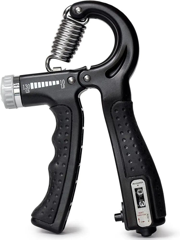 Adjustable Resistance Hand Grip Trainer 10-130lbs Black ABS