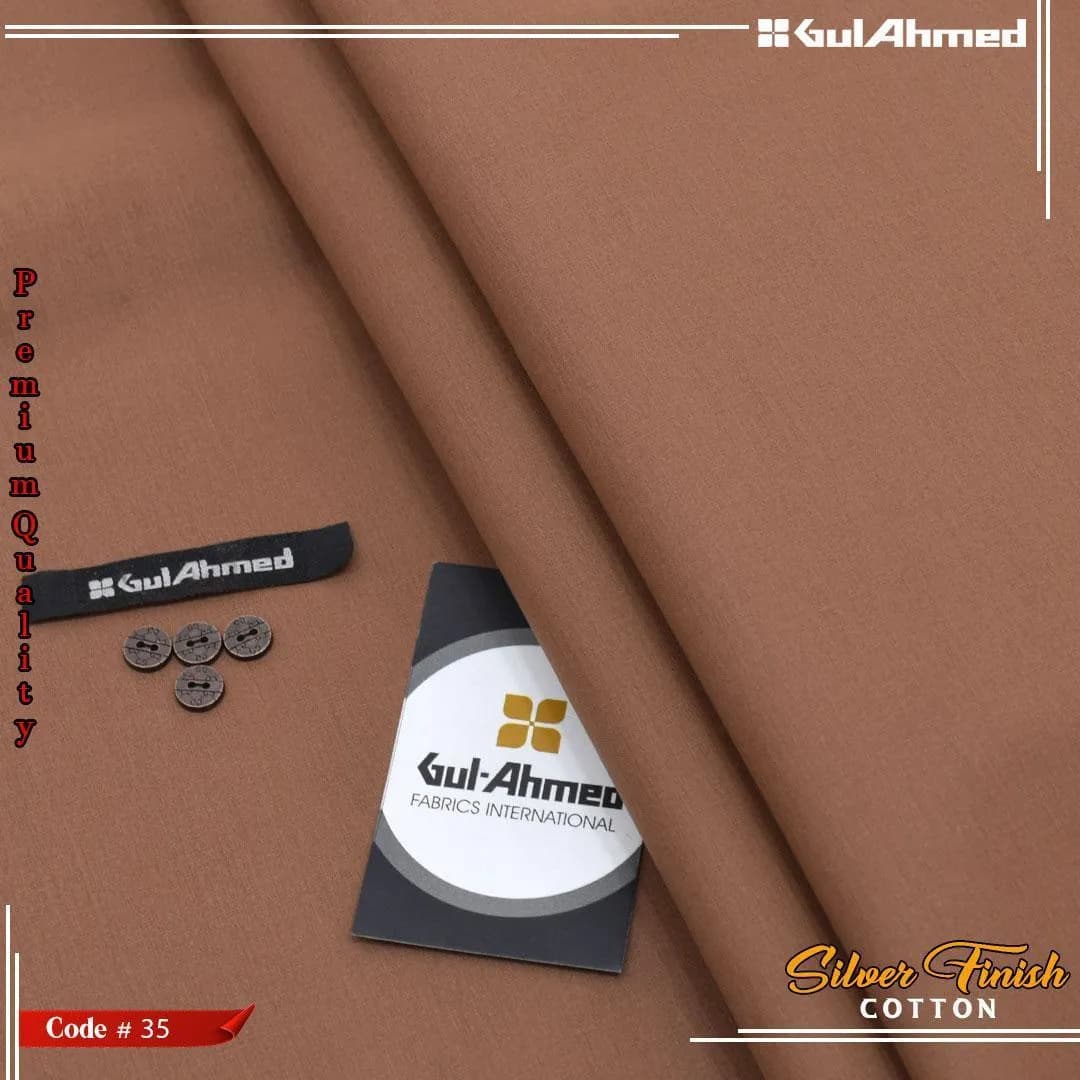 Brown Cotton Men's Suit Fabric Gul Ahmed