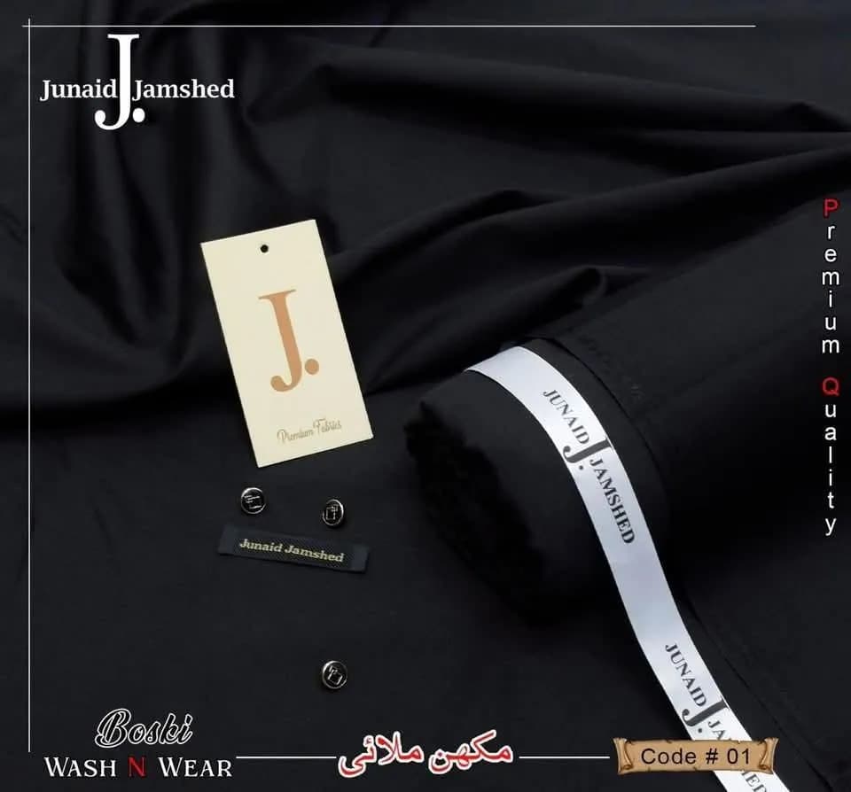 Men's Unstitched Boski Plain Suit Black All Season