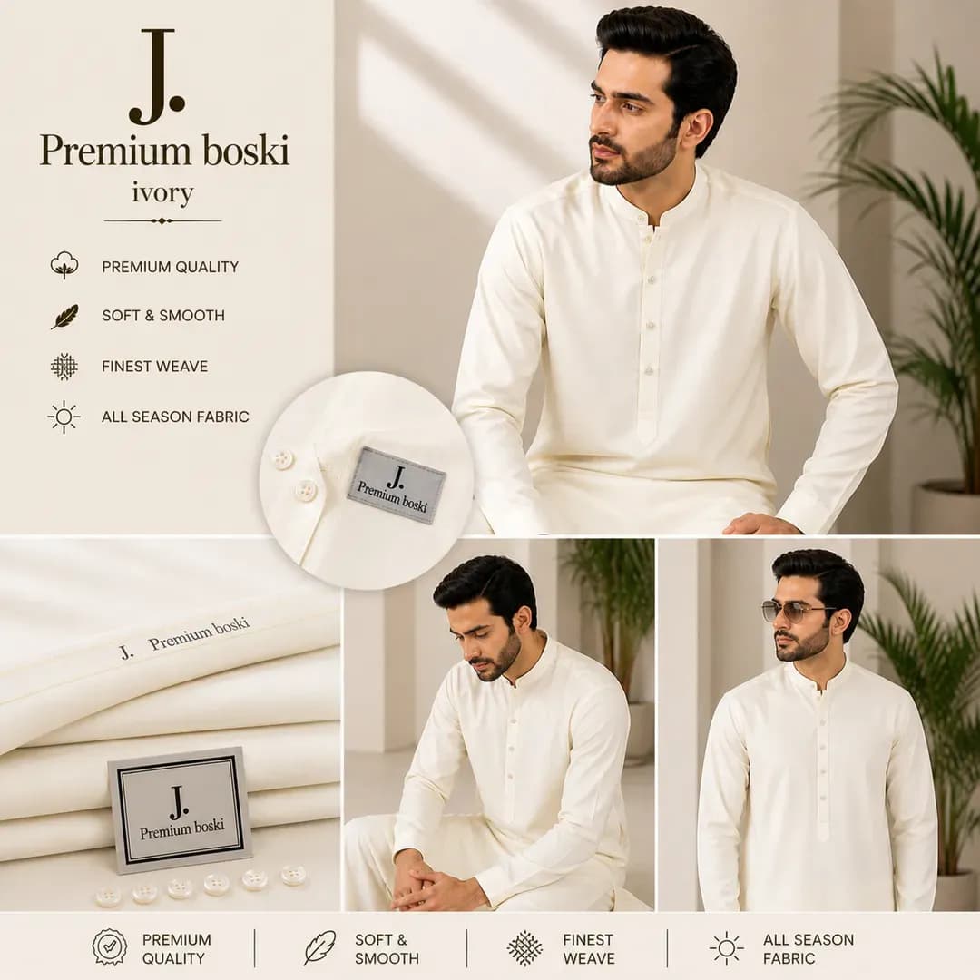 Ivory Boski Men Suit All Season Premium Quality - image 1