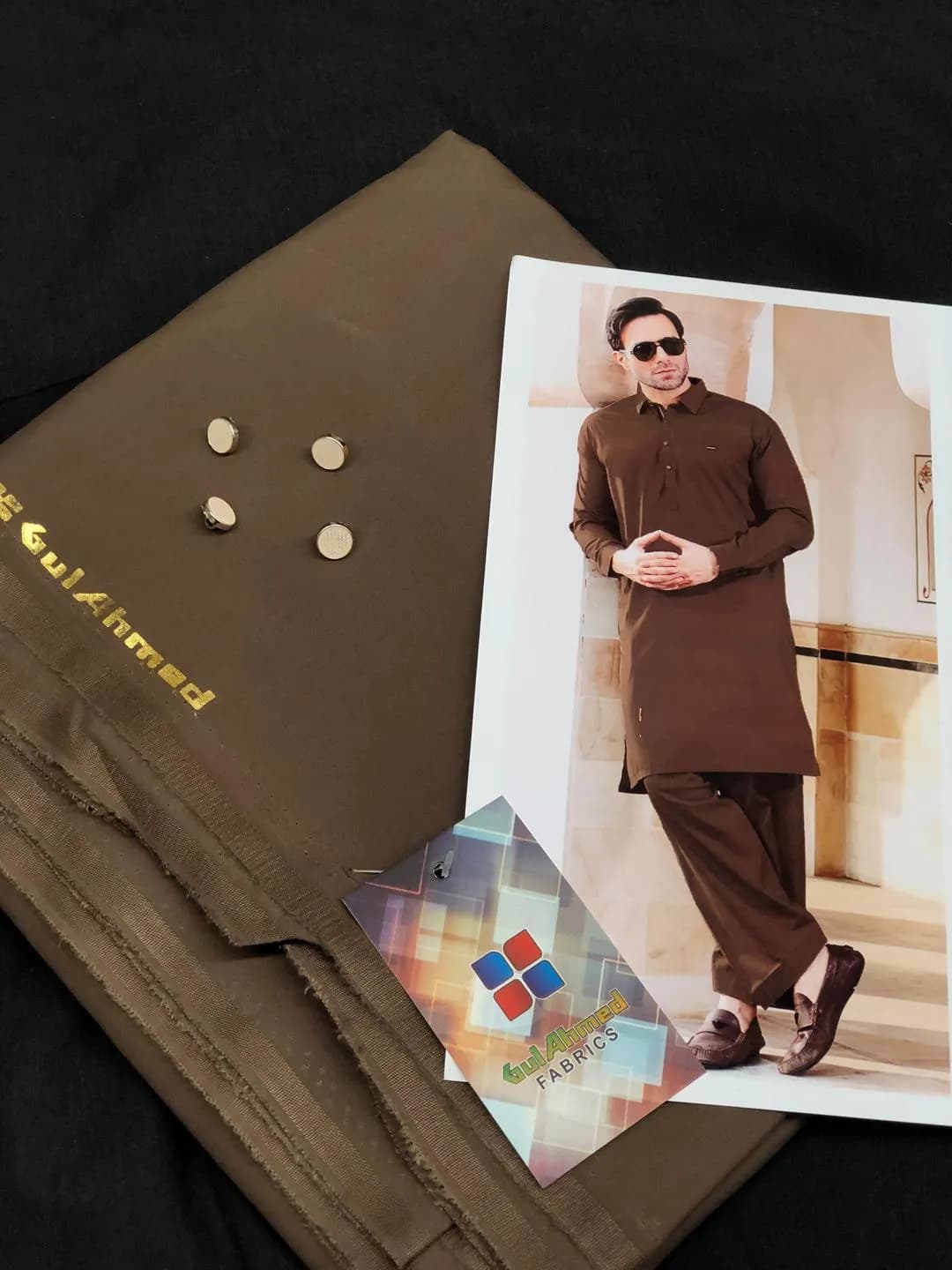 Men's Unstitched Khaddar Suit Brown 4.5M