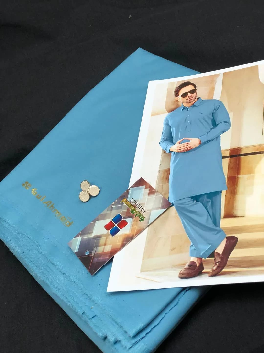 Men's Unstitched Blue Suit with 3 Pcs Set