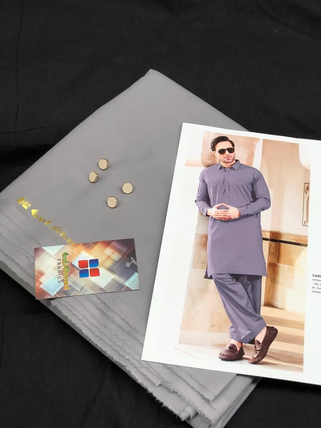 Grey Wash & Wear Men Suit 2M Shirt 2M Trouser 4M