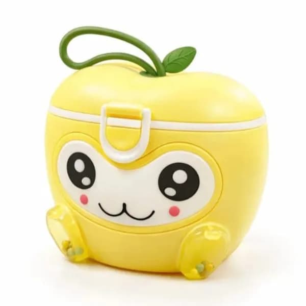 Yellow Apple Shape Milk Container with Cute Face