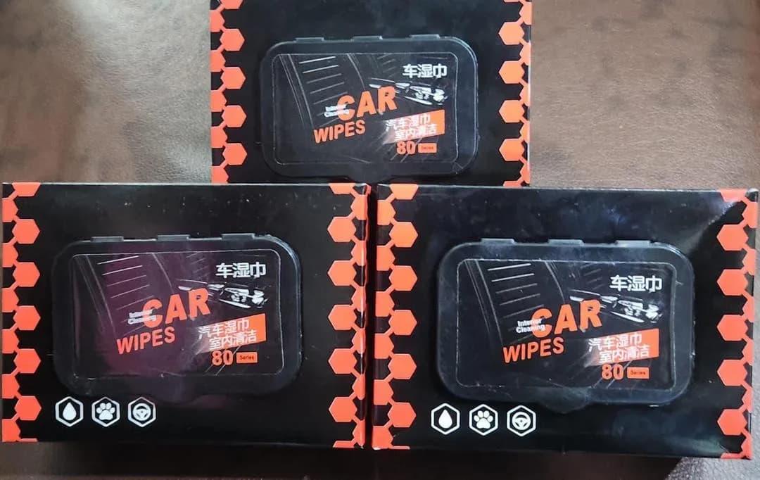 Car Wet Wipes 50 Pcs Black Orange Pakistan