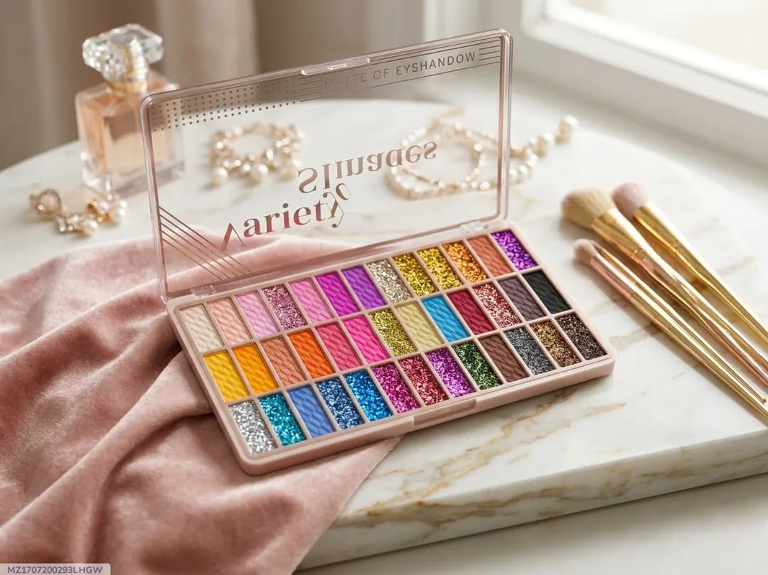 Elevate Your Look with Colorful Matte & Glitter Eyeshadow Palette