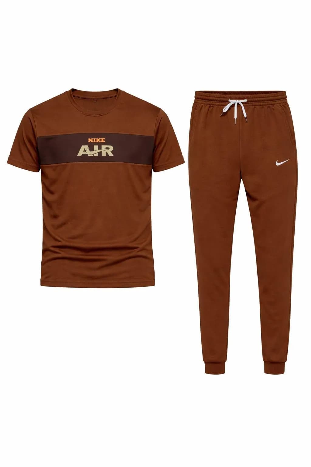 Men Dri Fit Track Suit Brown Nike Air Summer Set