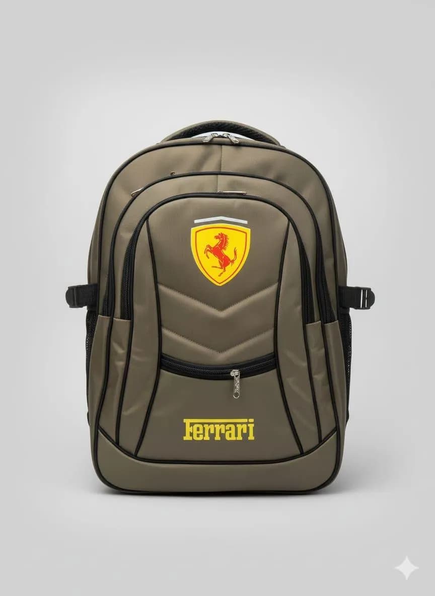 Ferrari Brand Olive Green Parachute School Backpack