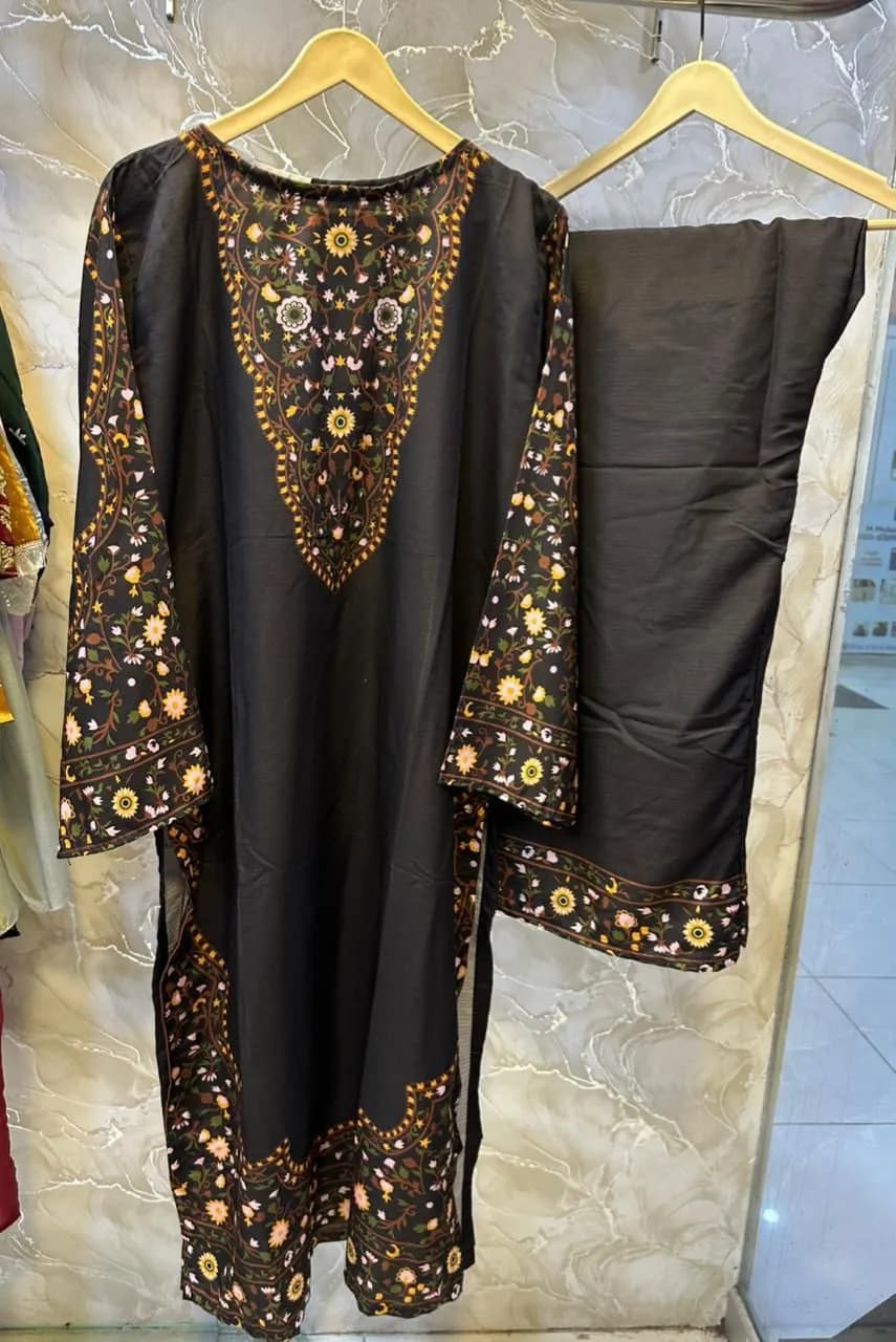 Women Black Printed Lawn 2PC Suit Eid Festive
Fabric: Doria Lawn
Pattern: Printed
Available Sizes: Standard Size
Chest: 22 Inches
Shirt Length: 48 Inches
Trouser Length: 38 Inches
Color: Black
Best Price in Pakistan for Premium Quality Eid Dress
- Made from soft, breathable Doria Lawn fabric
- Elegant printed design perfect for Eid, Ramadan, and parties
- Lightweight and comfortable for all-day wear
- Ideal for Pakistani weather and festive occasions
- New Arrival with stylish, traditional look
- Free size fits most body types comfortably