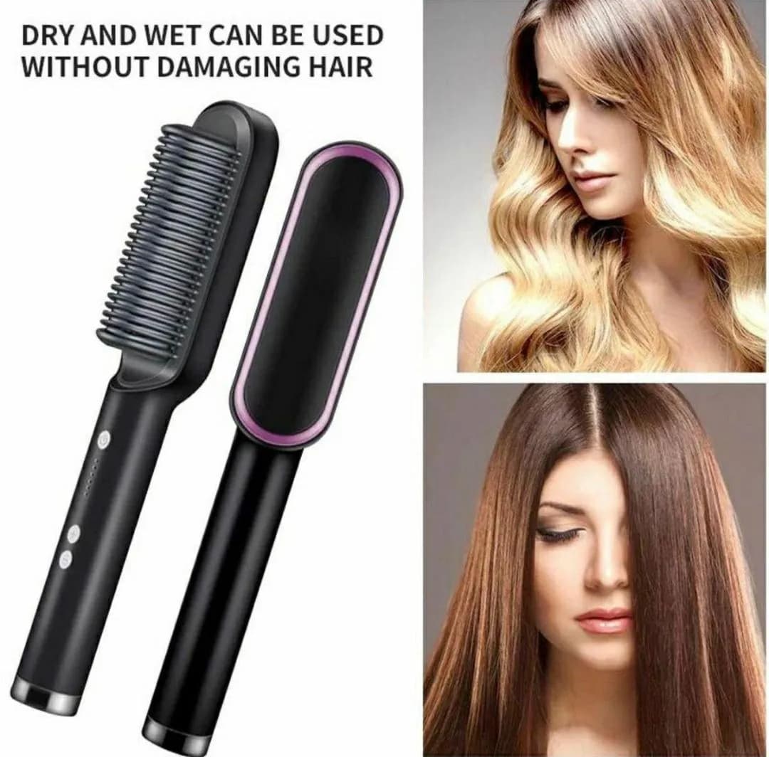 909 Electric Hair Brush Straightener Multicolor ABS