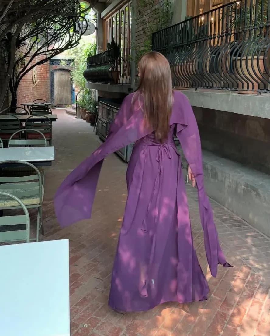 Purple Embroidered Anarkali Suit for Women